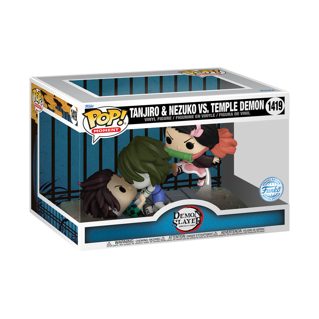 Funko Pop! DEMON SLAYER TANJIRO AND NEZUKO VS. TEMPLE DEMON 1419 (Special Edition)