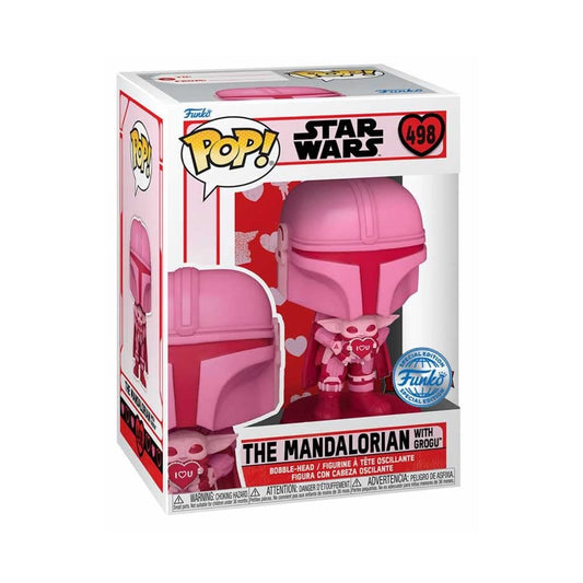 Funko Pop! Star Wars - The Mandalorian with grogu valentine's 498 (Special Edition)