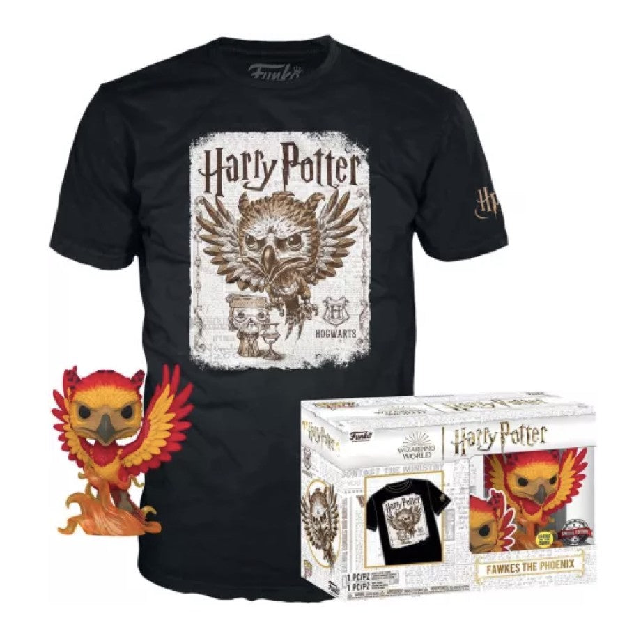 Funko Pop! T-Shirt + Fawkes the phoenix Glow In The Dark (No Stickers Special Edition)