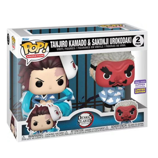Funko Pop! Demon Slayer - Tanjiro kamado & Sakonji Urokodaki 2 Pack Summer Convention 2023  (Limited Edition)