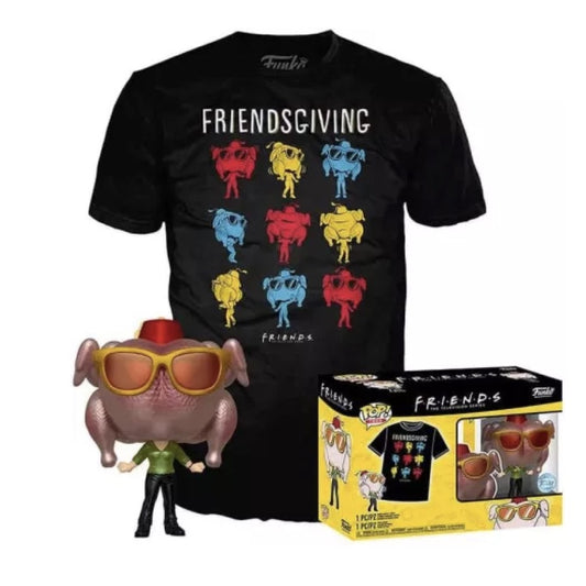Funko Pop! T Shirt Friends + Pop Monica Geller with turkey (Metallic)