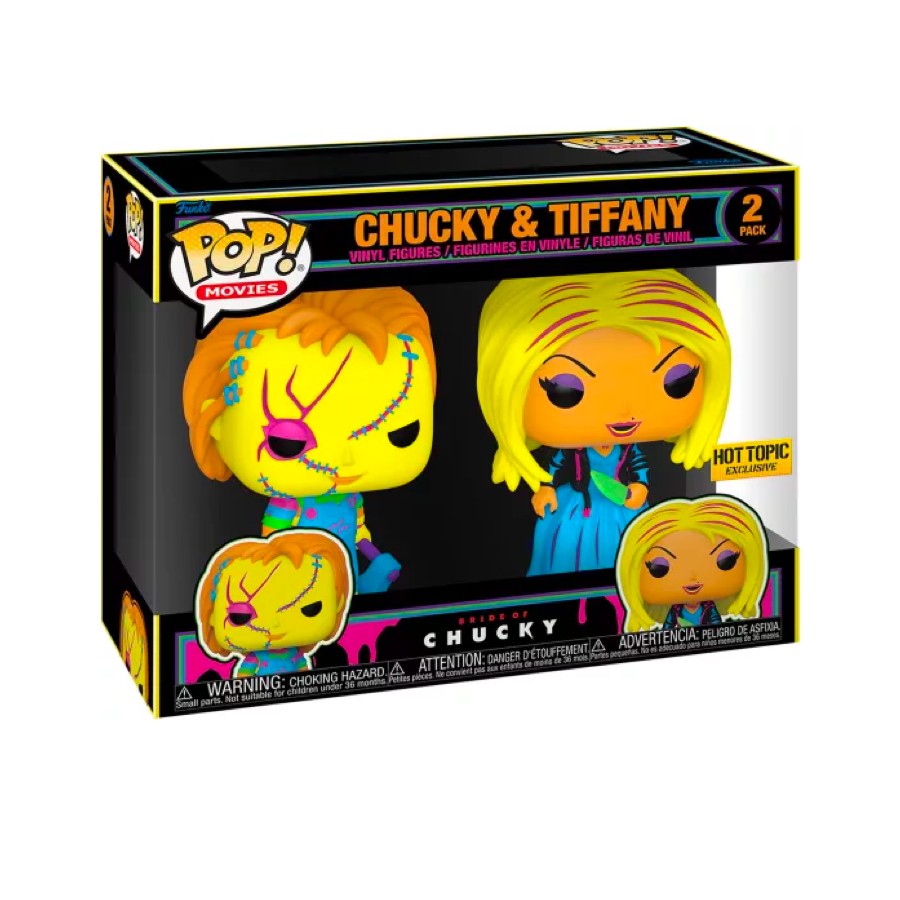 Funko Pop! Chucky - Chucky et Tiffany blacklight 2 Pack (Hot Topic Exclusive)