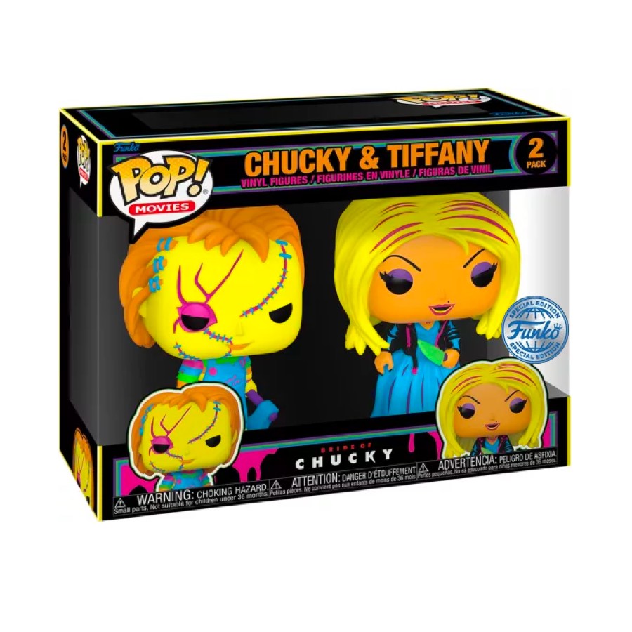 Funko Pop! Chucky - Chucky et Tiffany blacklight 2 Pack (special edition)