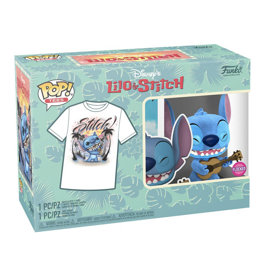 Funko Pop! Disney - T shirt Stitch - Stiitch Ukulele Flocked