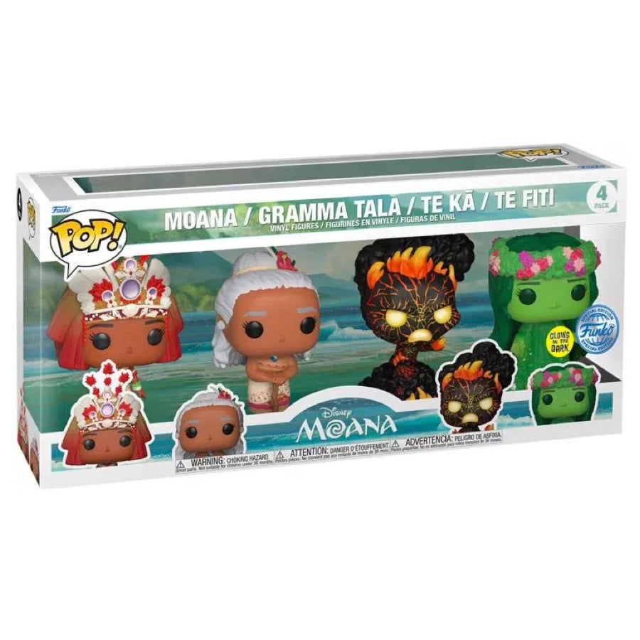Funko Pop! Disney - Moana / Gramma Tala / Te Ka GITD / Te Fiti - 4 Pack
