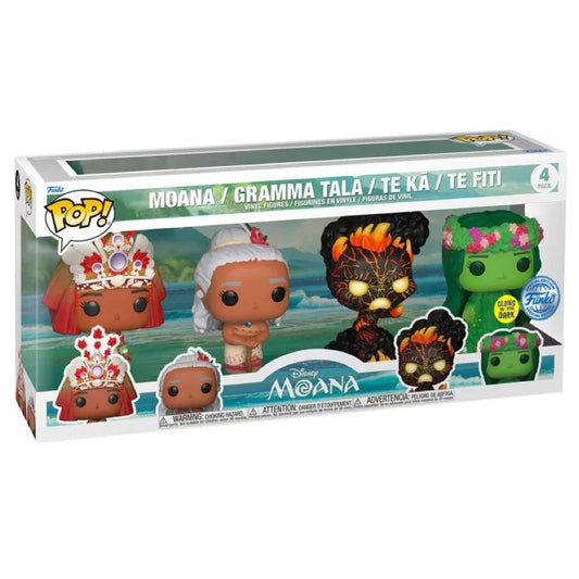 Funko Pop! Disney - Moana / Gramma Tala / Te Ka GITD / Te Fiti - 4 Pack