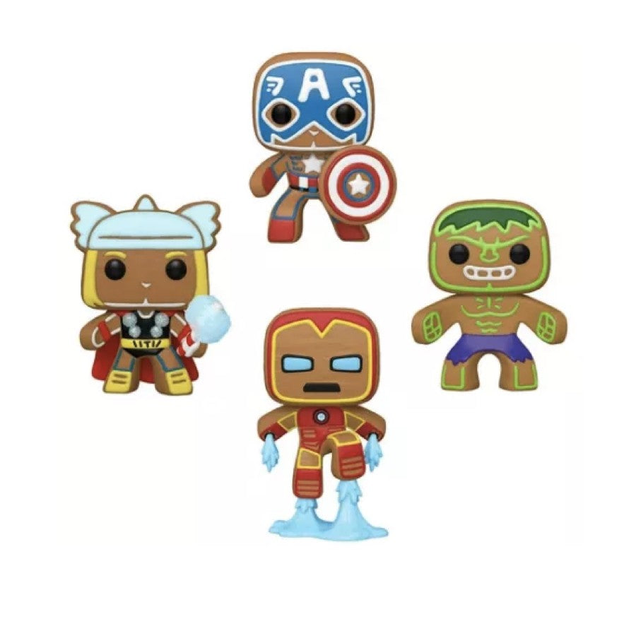 Funko Pop! Marvel - Gingerbread Captain America / Iron Man / Hulk / Thor - Pack Glow In The Dark (Special Edition)