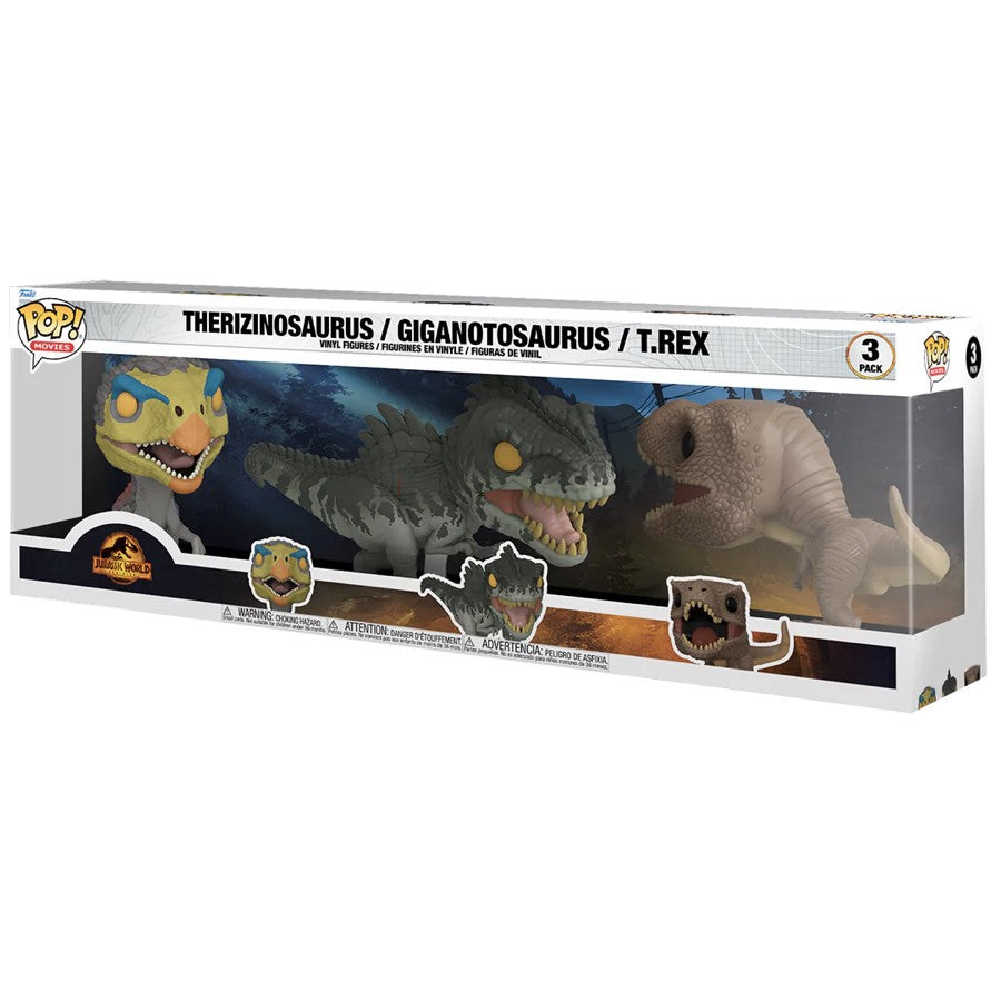 Funko Pop! Jurrasic Park - Therizinosaurus / Gigantosaurus / T.Rex 3 Pack