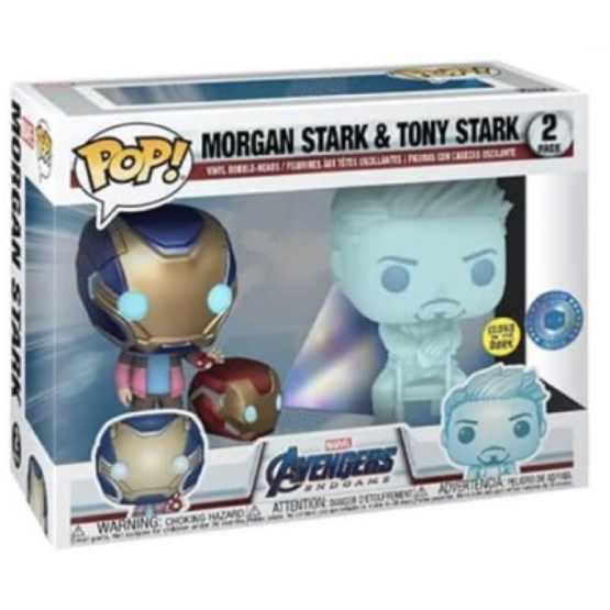 Funko Pop! Marvel - Morgan Stark & Tony Stark 2 Pack Glow In The Dark (Pop In A Box Exclusive)