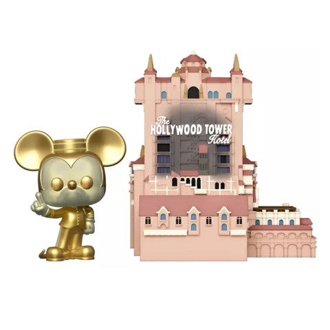 Funko Pop! Disney Hollywood tower hotel and Mickey Mouse Gold (Exclusivité Disney)