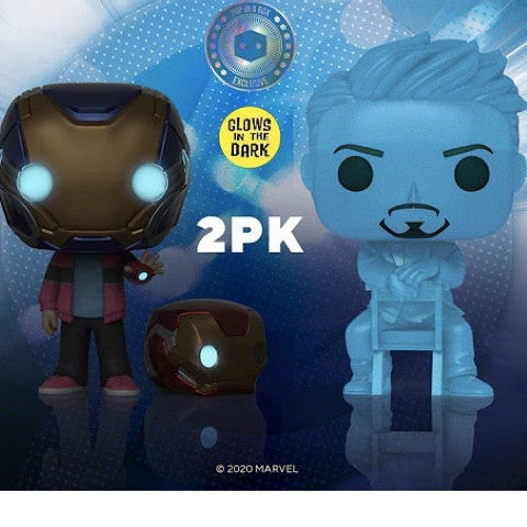 Funko Pop! Marvel - Morgan Stark & Tony Stark 2 Pack Glow In The Dark (Pop In A Box Exclusive)