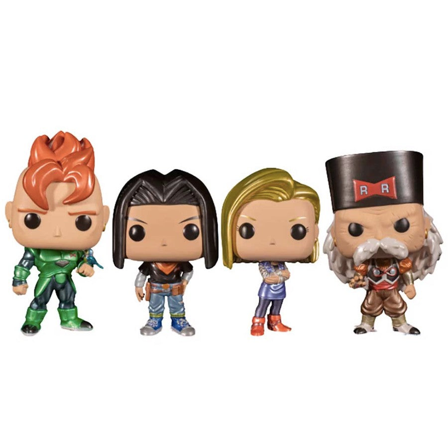 Funko Pop! Dragon Ball Z - Android 16/17/18 & Dr Gero 4 Pack Mettalic (Special Edition)
